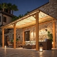 thumbnail image 3 of AECOJOY 10' x 14' Hardtop Gazebo Outdoor Aluminum Pergola for Garden, Patio, Backyard-Wood Grain, 3 of 7