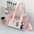 thumbnail image 1 of Bolsa De Hombro Bolso De Hombro Bolso de hombro transparente de PVC cruzados de gran capacidad para viajes (rosa), 1 of 9