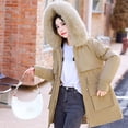 thumbnail image 4 of Lindreshi Winter Coats for Women 2023 Trendy Womens Winter Jacket Warm Overcoat Slim Fur-Collar Zipper Thicker Coat Outwear, 4 of 9