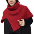 thumbnail image 2 of Baqcunre Clearance! Scarf for Women, Women's Solid Color Slit High Collar Shawl Knitted Scarf Warm Pullover Woolen Scarf,, 2 of 5