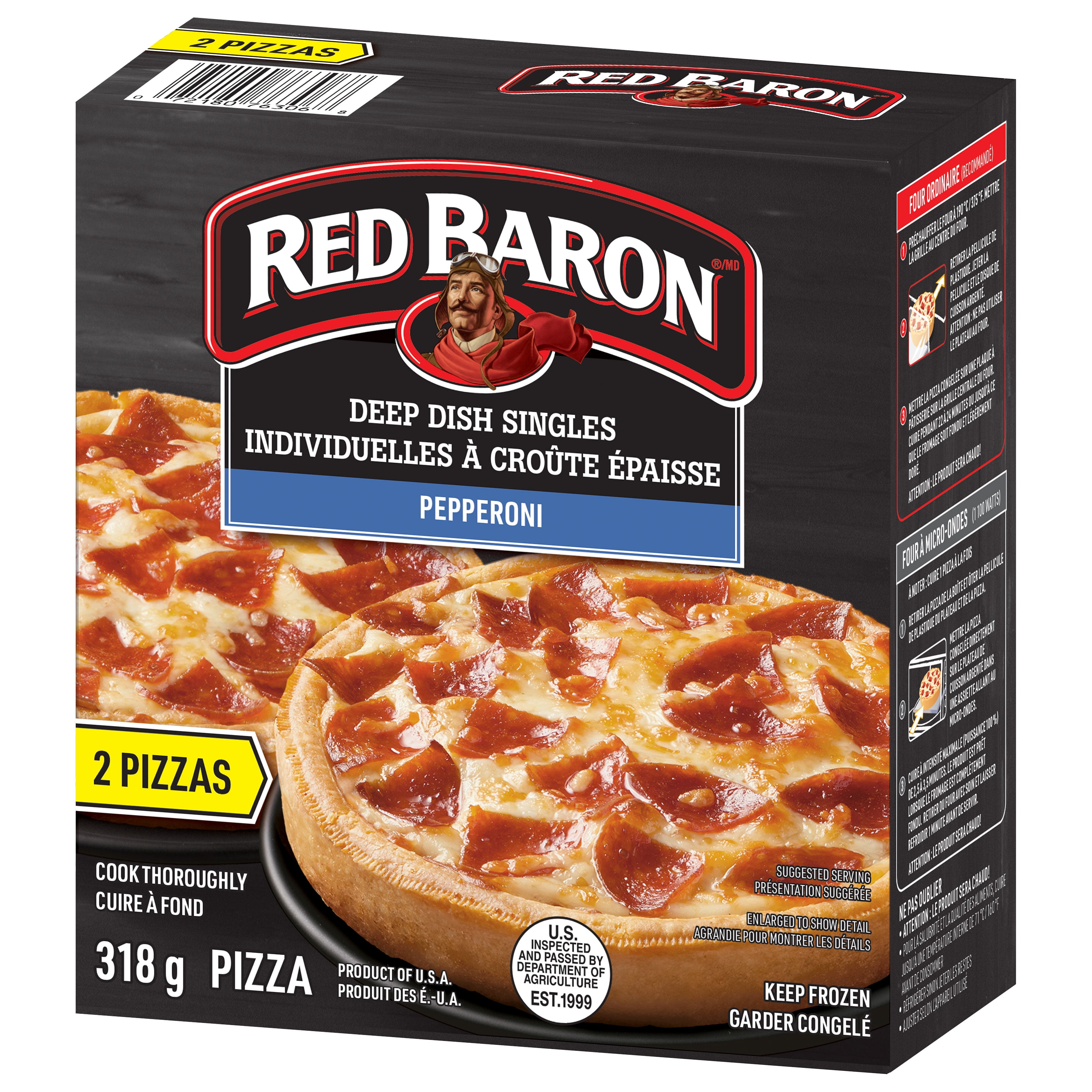 Pizza Deep Dish Pepperoni Red Baron en portion individuelle