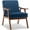 Velvet-Blue, variant on Mid-Century Modern Accent Chair, Velvet Upholstered Armchair with Solid Wood Legs for Living Room Bedroom Office