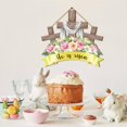 thumbnail image 6 of BinKFF Easter Decor He Is Risen Door Sign Easter Wreath Door Sign Hanging Floral Decorations Wooden Hanger for Farmhouse Home Front Door Porch Wall Spring Decor, 6 of 9