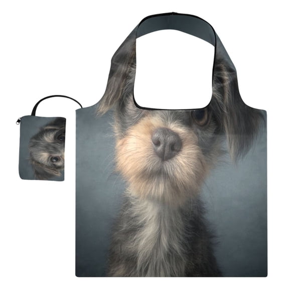 Large Capacity Print Tote Bag,Lightweight Portable Foldable Shopping Bag Dog Puppy