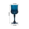 Efavormart 6 Pack Navy Blue Crystal Cut Reusable Plastic Wine Glasses ...