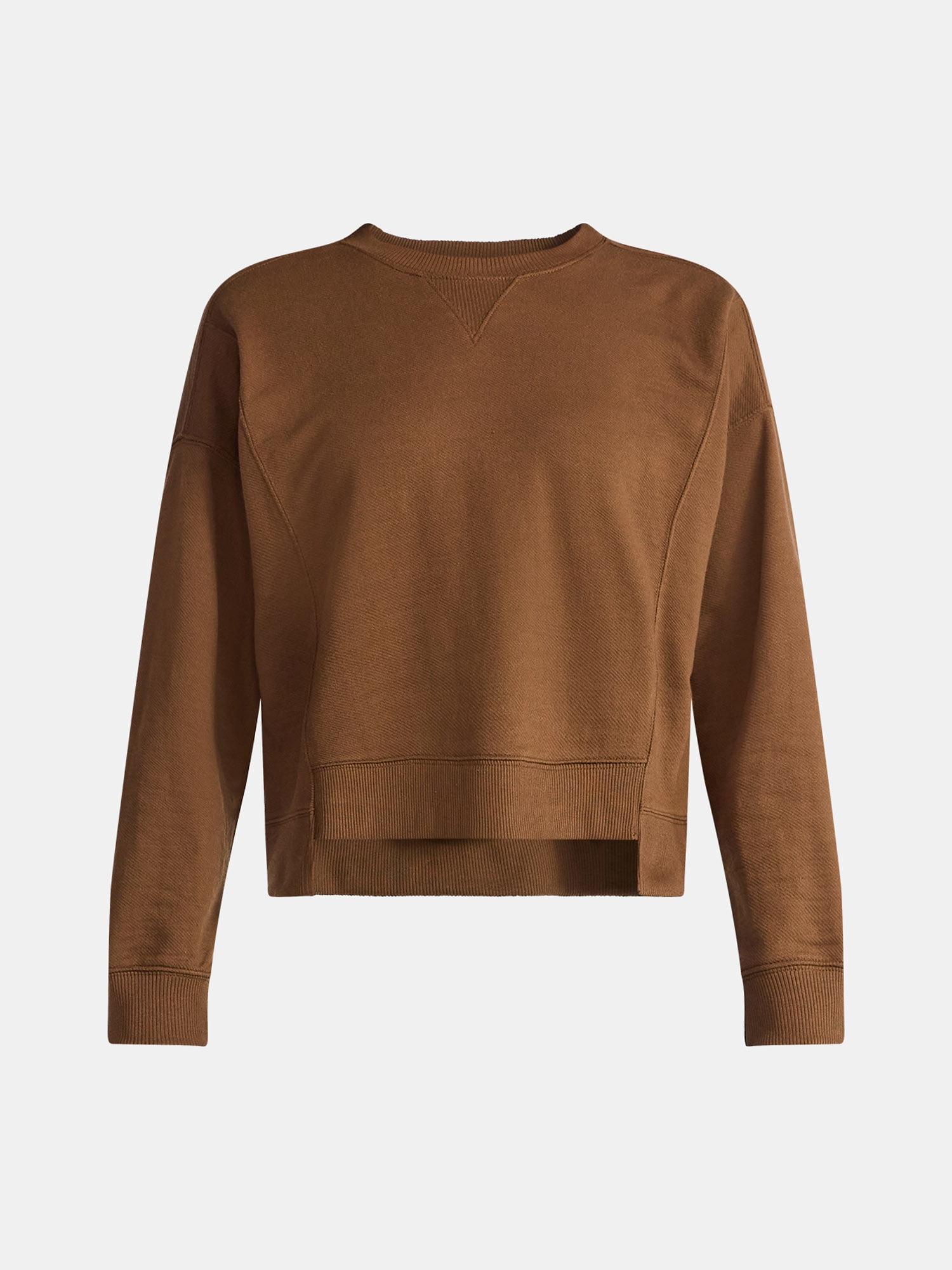 Time and Tru Women's Slub Texture Ribbed Sweatshirt with Long Sleeves, Sizes XS-XXXL