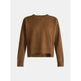 thumbnail image 5 of Time and Tru Women's Slub Texture Ribbed Sweatshirt with Long Sleeves, Sizes XS-XXXL, 5 of 5
