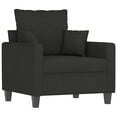 thumbnail image 2 of vidaXL 3 Piece Sofa Set with Pillows Black Fabric, 2 of 5
