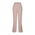 thumbnail image 4 of Lovskoo Wide Leg Pants for Women Cotton and Linen Summer Solid Color Trendy Loose Casual Comfortable Elastic Waist Straight Leg Pants Beige, 4 of 8