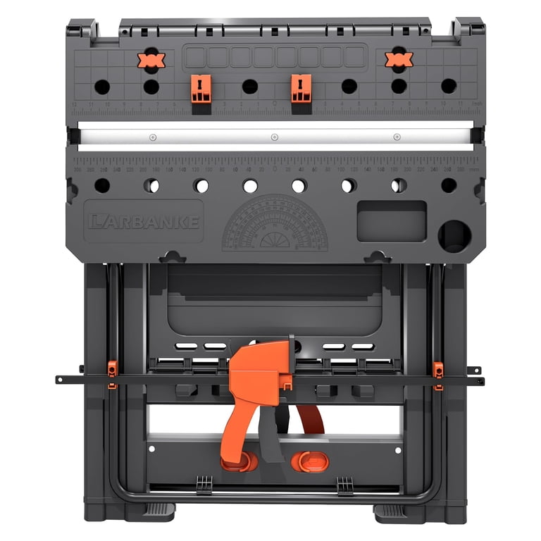 LARBANKE Heavy-Duty 2-in-1 Folding Workbench 31x25x32in Waterproof