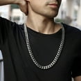 thumbnail image 4 of RapzGz Mens Cuban Link Chain 15mm 30inch Stainless Steel Silver Chain Hip Hop Chunky Choker Necklace, Includes Gift Packaging., 4 of 9