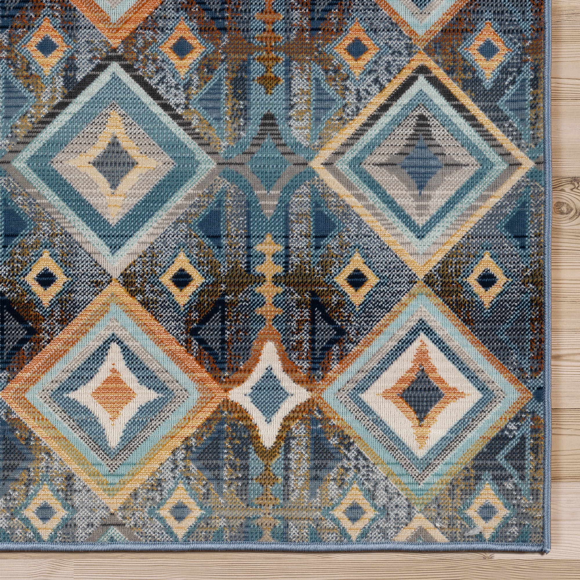 Gertmenian Sierra Kenna Modern Geometric Blue Outdoor Area Rug, 6x9