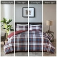 thumbnail image 2 of Tabacir 3 Piece Essentials Parkston Plaid Comforter, Matching Sham, 3M Scotchguard Stain Release Cover, Hypoallergenic All Season Bedding-Set,Full/Queen,Red, 2 of 9