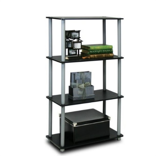furinno (99557bk/gy) turnntube 4tier multipurpose shelf display rack