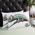 thumbnail image 4 of Chameleon Animal Motif Throw Pillow Cover 24 x 36 Inch Decorative Pillow Cover Watercolor Chameleon Artwork Lumbar Pillowcase Seasonal Rectangle Cushion Case for Couch Sofa Bed Living Room, 4 of 7