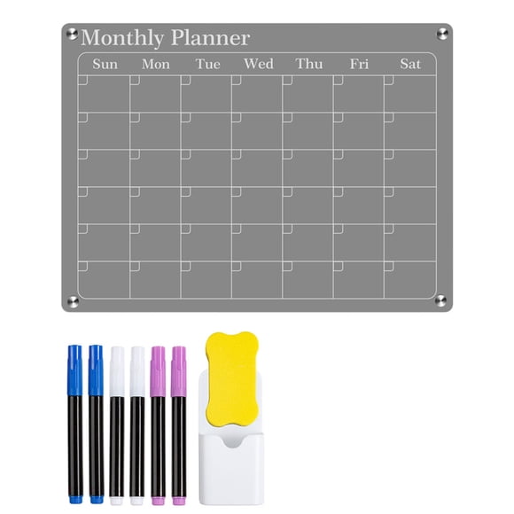 Speravity Tablero acrílico, tablero seco de borrado en seco, calendario , mensajería personalizable, versátil Artesanía Tablero Mes 40*30cm