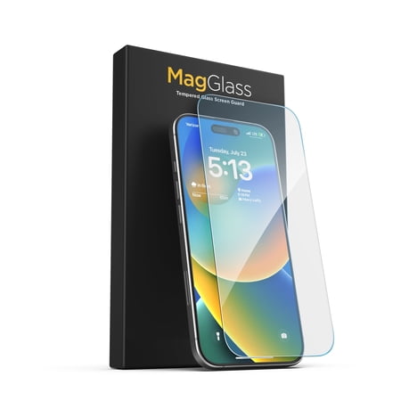 MagGlass Blue-Light Screen Protector for iPhone 16 - Bluelight Filter Tempered Glass (Easy Applicator Included)