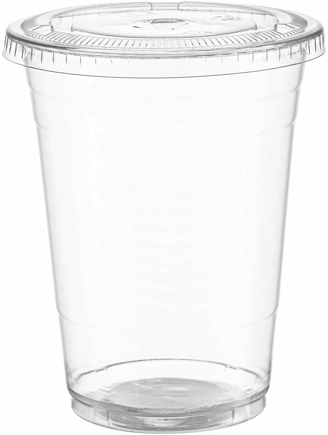 Bulk [16 Oz, 20 Oz, 24 Oz] Clear Plastic Cups with Flat Lids and Straws -  Choose (24 Oz, 250 Ct) 