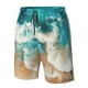 thumbnail image 4 of Balery Ocean Wave Crash Traje de Baño Estilo Hawaiano para Hombre, Shorts de Secado Rápido con Bolsillos-XX-Large, 4 of 6