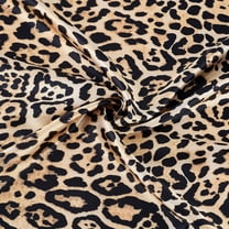 Stain Leopard Fabric 59x79 inches/150x200cm (Light Khaki) Satin Imitation Silk Leopard Fabric Decorative Cheetah Pattern Fabric DIY
