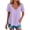 Purple, variant on Women's Casual Short Sleeve V-Neck Blouse Court Style Solid Color Comfortable Breathable Tops Spring Summer Fall Fashion Casual Comfy Relaxed Shirt, Pink M