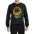 thumbnail image 2 of Tropical Palm Trees Silhouettes with Sunset | Mens Pop Culture Crewneck Graphic Sweatshirt, Black, 3XL, 2 of 4
