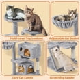 thumbnail image 4 of Yaheetech 57.5''H Cat Tree Tower Cat Tree with 2 Condos, Scratching Posts, Ramp, Light Gray, 4 of 9