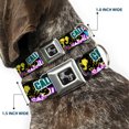 thumbnail image 2 of Buckle-Down Pet Collar, Dog Collar Metal Seatbelt Buckle, Cali Bear Cali Graffiti Pot Leaves Black Multi Color, 13 to 17 Inches 1.5 Inch Wide, 2 of 8