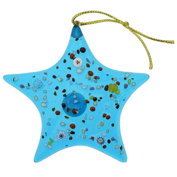 GlassOfVenice Murano Glass Star Christmas Ornament - Aqua