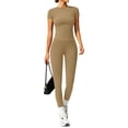 thumbnail image 5 of Two Piece Outfits for Women Fitted Crew Neck T-shirt High Waist Leggings Biker Shorts Matching Sets Streetwear, 5 of 7