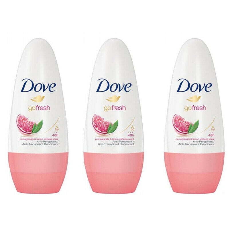 Dove Go Fresh 48 HR Alcohol-Free Antiperspirant Deodorant Roll On Pomegranate-Lemon 40ML 12 Pack