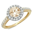 thumbnail image 2 of 1.86 ct Round Cut Natural Morganite Halo Engagement Ring for Women in 18K White/Yellow Gold, 2 of 2