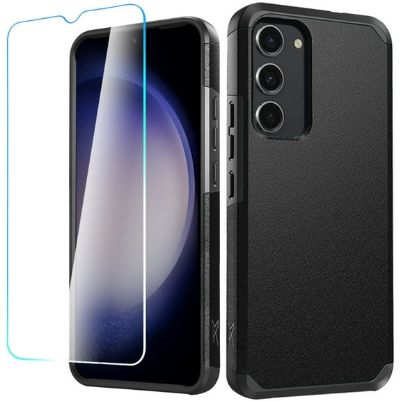 Case for Samsung Galaxy S23 FE /Fan Edition Tough Shock Absorption Hybrid Dual Layer Hard PC TPU Rubber Screen Protector Phone Cover fit Galaxy S23 Fan Edition /S23 FE - Black