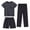 Dark Gray-r7Buu, variant on JFOPQVSM Boys Comfortable and Breathable Short Sleeved Home Clothes Fashionable Checkered Prints Homewear Three Piece Set