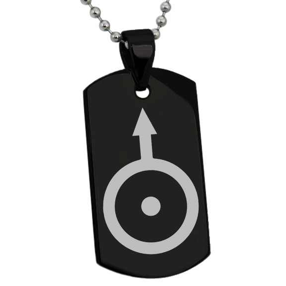 Stainless Steel Solar System Planetary Uranus Engraved Dog Tag Pendant Necklace