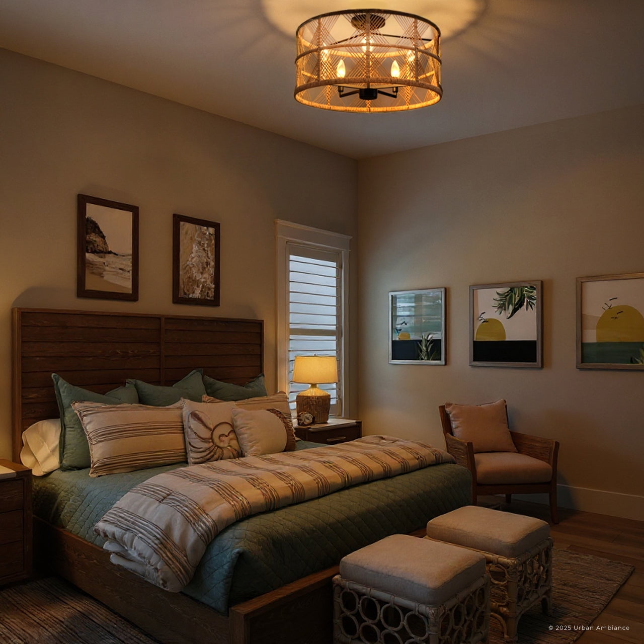 Luxury Bohemian Ceiling Light, Matte Black, UQL5991