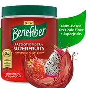 Benefiber Prebiotic Fiber + Superfruits Dietary Supplement, Strawberry Dragon Fruit Flavor, 8.8 oz (250G), 25 Day Supply