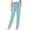 Blue, variant on Dasayo Casual Pants for Womens Elastic Waist Solid Trousers with Pockets Plus Size Straight Leg Slacks