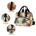 thumbnail image 3 of FORMRS Reusable Lunch Bag for Work School Leakproof Insulated Cooler with Adjustable Shoulder Strap, Beige Palm Tree Pattern, 3 of 6