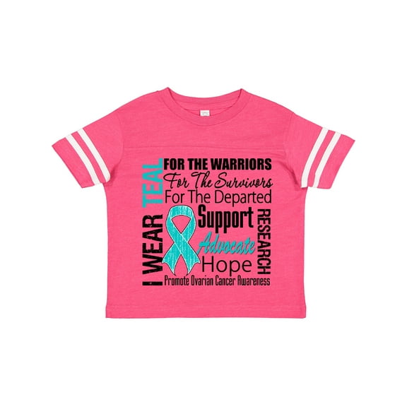 Inktastic Ovarian Cancer I Wear Teal Ribbon Tribute Boys or Girls Toddler T-Shirt