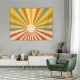 thumbnail image 2 of ONETECH  Boho Burning Sun Tapestry Wall Hanging, Retro 70s Abstract Vintage Geometric Rainbow Sunrise Tapestries for Bedroom Living Room Backdrop, 2 of 7