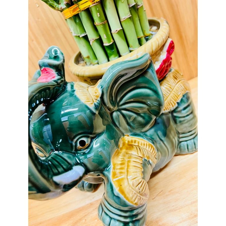 Jumbo Ceramic Lucky Bamboo Elephant - Walmart.com