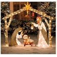 thumbnail image 1 of Adornos navideños Esquina de puerta navideña Escena de pesebre Letrero de metal navideño religioso Natividad sagrada Adornos navideños para porche al aire libre Decoración de pared de jardín, 1 of 5