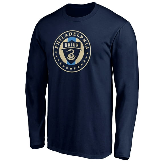 Men's Navy Philadelphia Union Primary Logo Long Sleeve T-Shirt