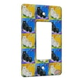 thumbnail image 1 of KuzmarK™ 1 Gang Rocker Wall Plate - Fiesta Polka Dot Kitties and Mice with Pumpkin Mouse and Cat Pattern Art by Denise Every, 1 of 1