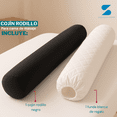 thumbnail image 2 of Cojín Para Cama de Masajes Cilíndrico Negro + Funda Removible Blanca – Stefano Zanni, 2 of 8