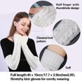 thumbnail image 5 of Ksopiavobs Womens Winter Warm Over Elbow Long Fingerless Thumb Hole Gloves Mittens Knitted Arm Warmer, 5 of 6