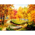 thumbnail image 1 of Cuadro de mosaico de paisaje de bosque de otoño de kits de pintura de diamante cuadrado completo (FF585) Sywqhk Decoración hogareña, 1 of 9