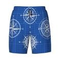 thumbnail image 4 of Lsque Mens Swim Trunks Compass Pattern - Bathing Suit Compression Liner - Beach Swim Shorts Swimwear - (S-3XL) - Stretch Quick Dry -Large, 4 of 9