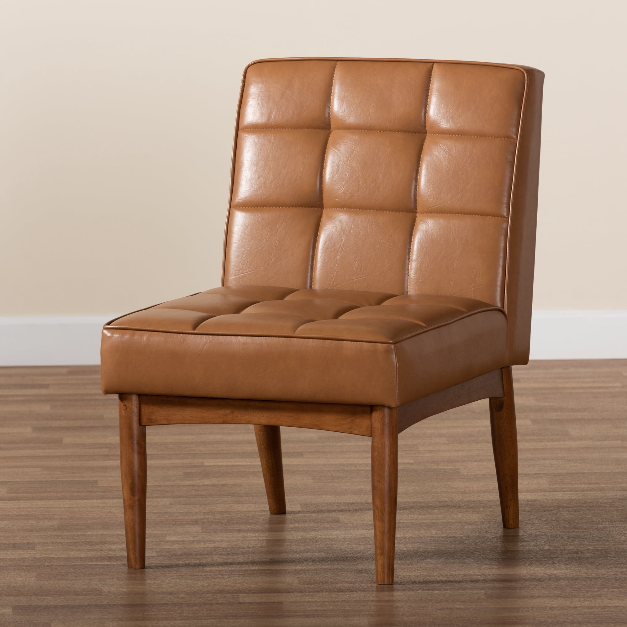 Baxton Studio Sanford Dining Chair, Walnut Brown